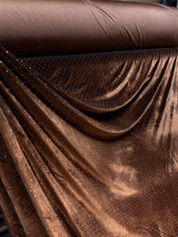 New Studded Velvet Polyester Spandex Fabric - Studded Velvet, Red, Green, Midnight Blue, Black, Brown, 58-60" Width