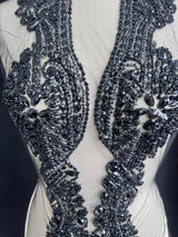 Black Rhinestone Bodice Appliqué