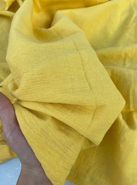 Yellow Crinkle Cotton Gauze