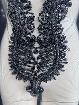 Black Rhinestone Bodice Appliqué