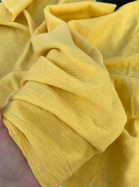 Yellow Crinkle Cotton Gauze