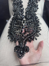 Black Rhinestone Bodice Appliqué