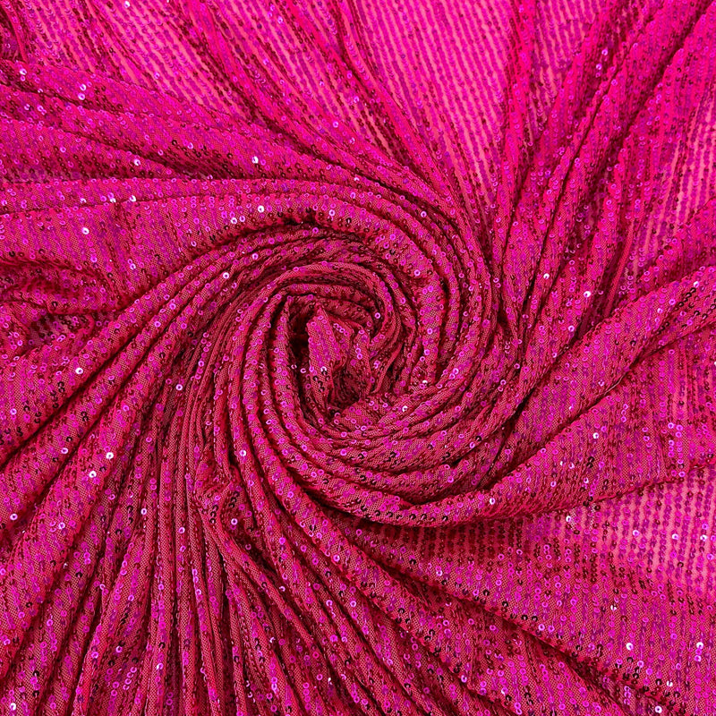 Stretch Sequin on Mesh Fuchsia