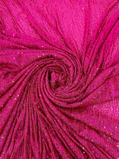 Stretch Sequin on Mesh Fuchsia