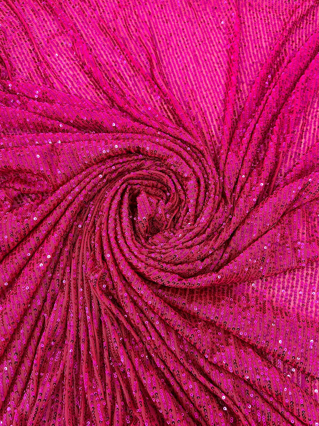 Stretch Sequin on Mesh Fuchsia