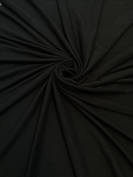 Black 4-Way Stretch Rib Knit