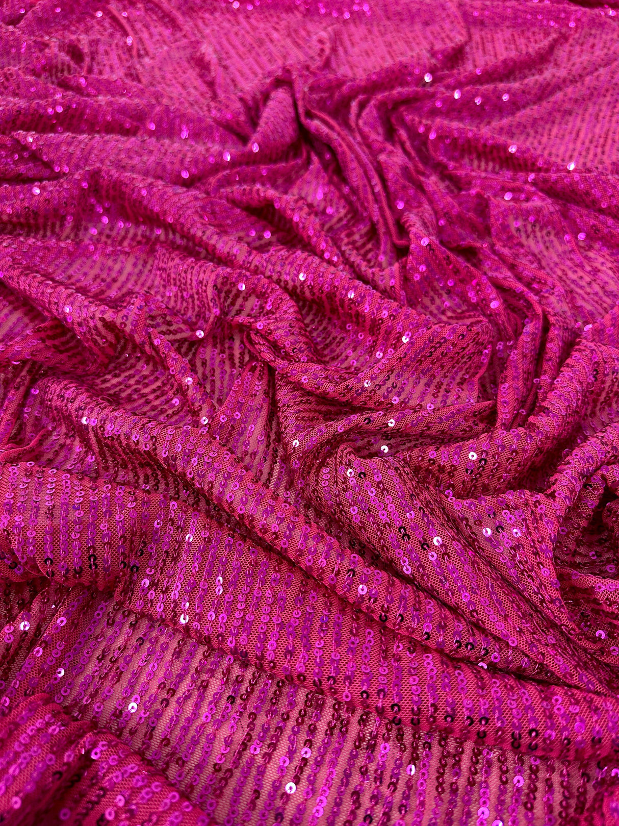 Stretch Sequin on Mesh Fuchsia