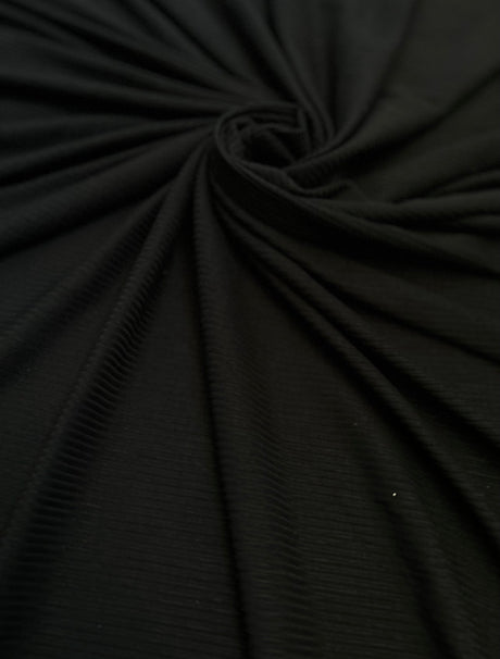 Black 4-Way Stretch Rib Knit