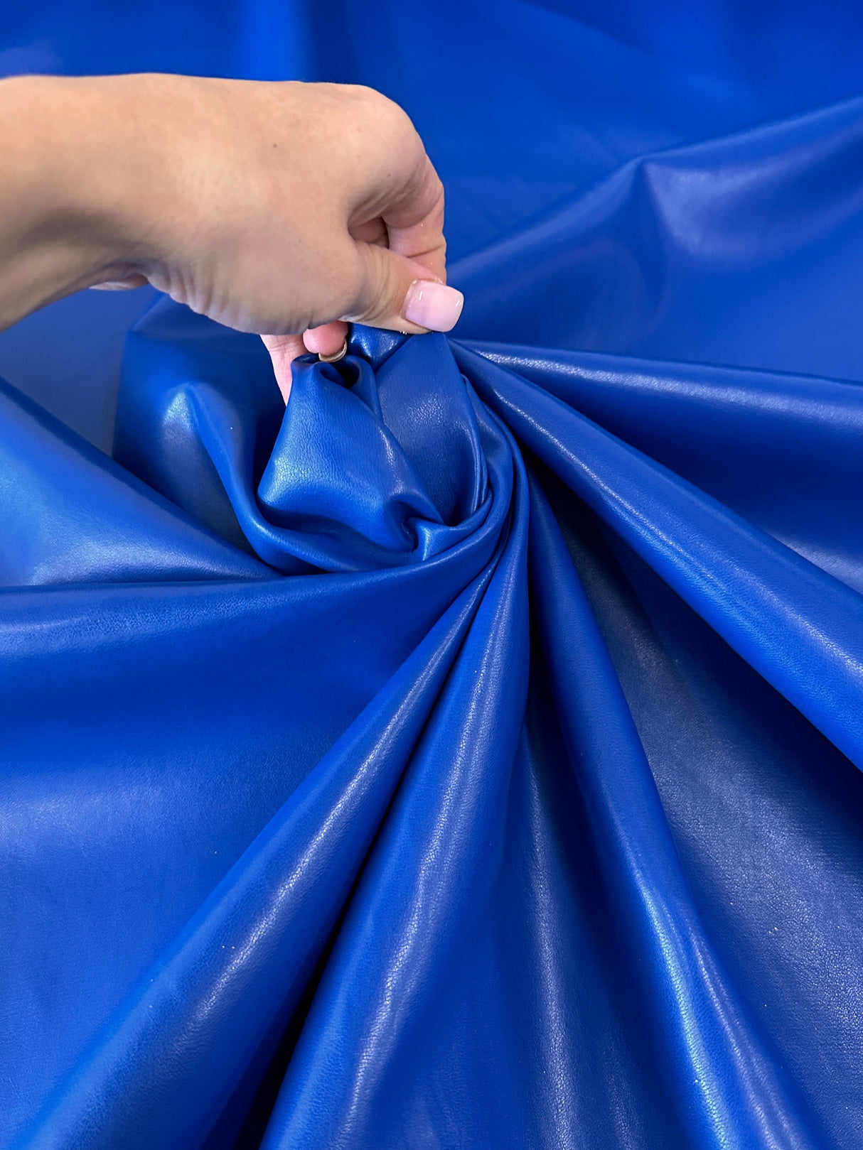 Stretch Faux Leather Royal Blue