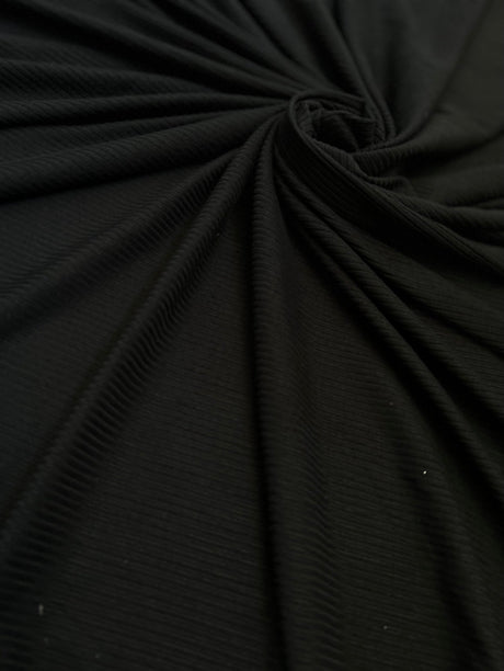 Black 4-Way Stretch Rib Knit