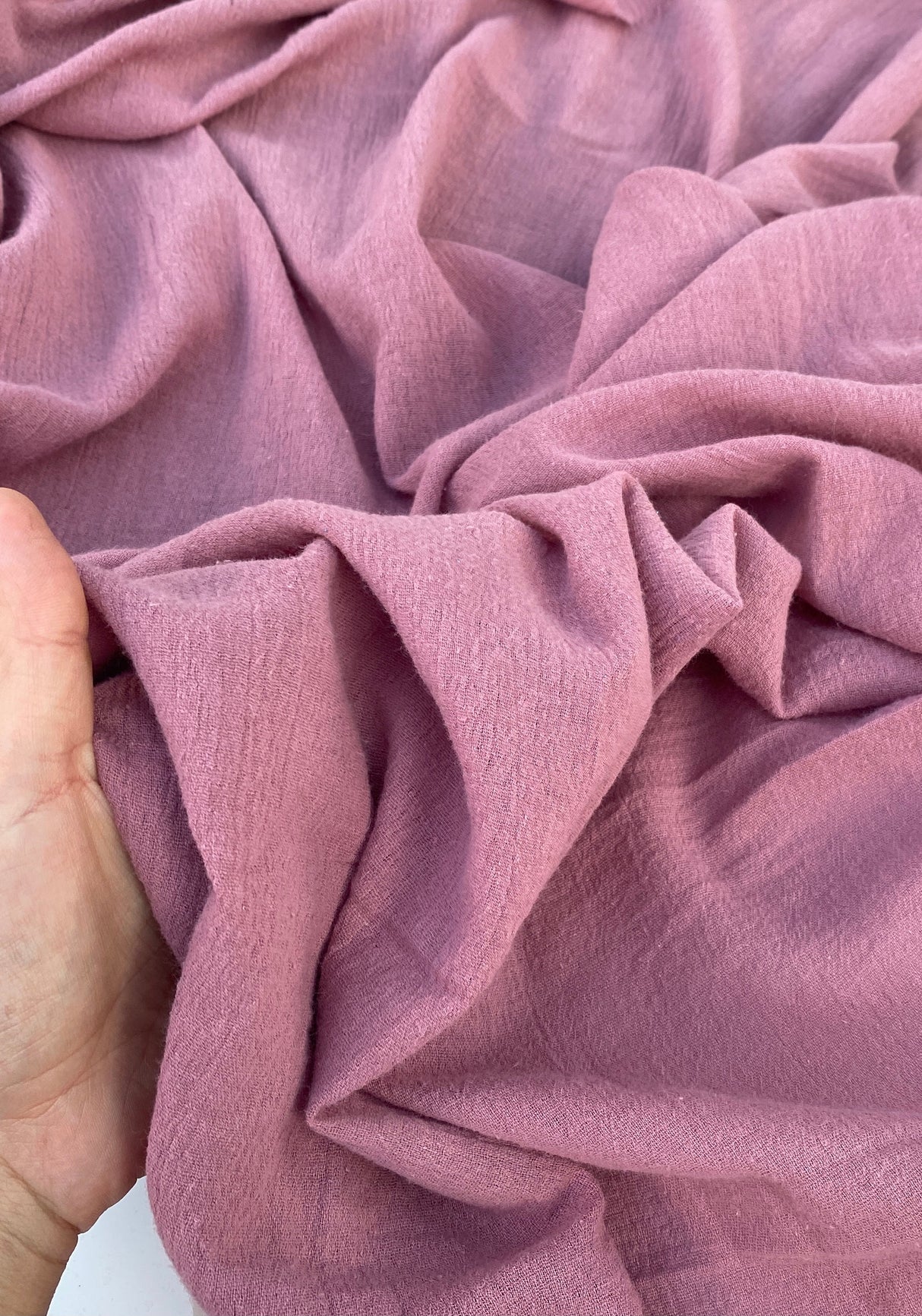 Cotton Gauze Mauve Crinkle