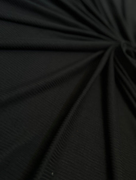 Black 4-Way Stretch Rib Knit