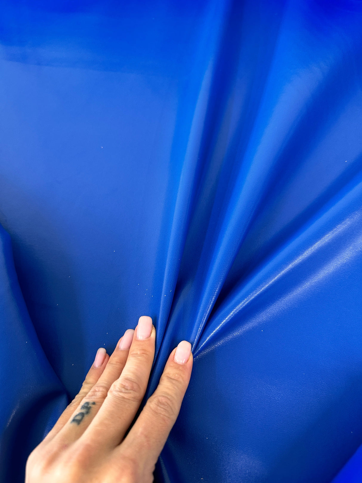 Stretch Faux Leather Royal Blue