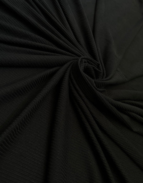 Black 4-Way Stretch Rib Knit