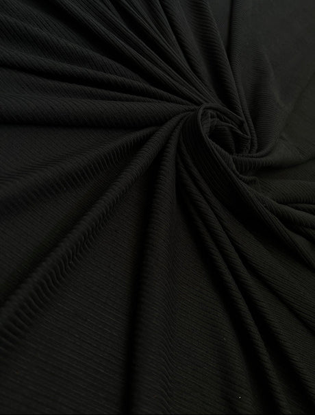 Black 4-Way Stretch Rib Knit
