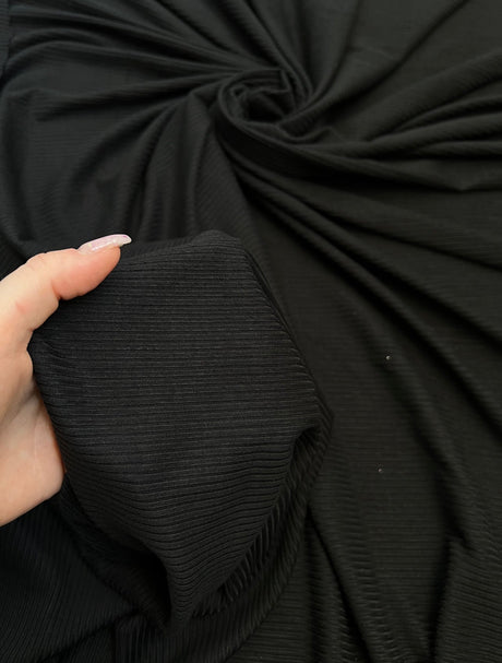 Black 4-Way Stretch Rib Knit