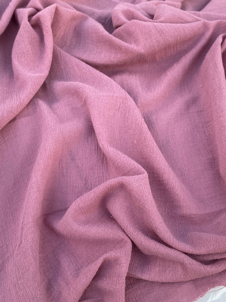 Cotton Gauze Mauve Crinkle