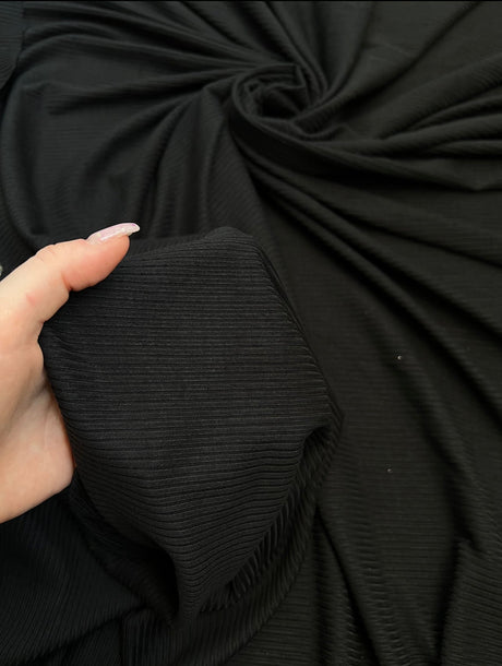 Black 4-Way Stretch Rib Knit