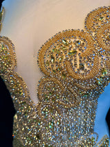 Gold Rhinestone Bodice Applique