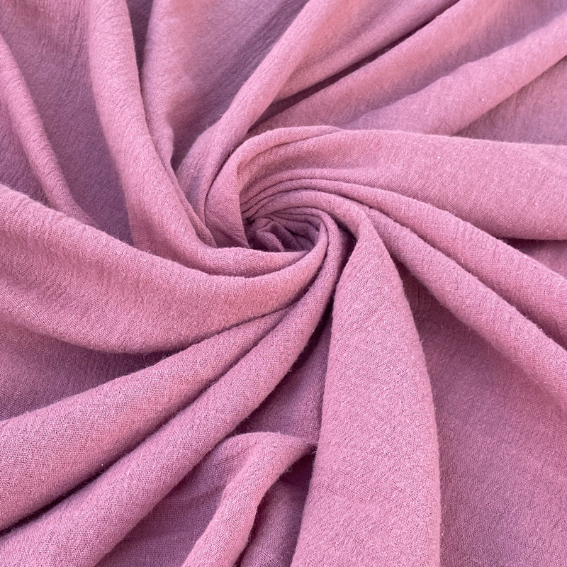 Cotton Gauze Mauve Crinkle