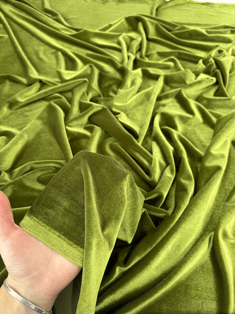 Stretch Velvet Olive