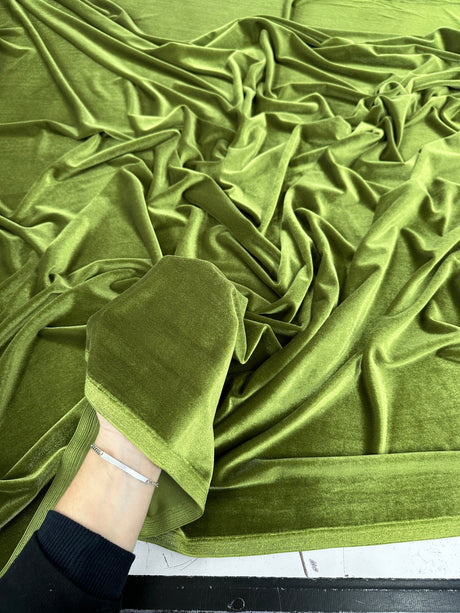 Stretch Velvet Olive
