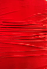 Lipstick Red Stretch Velvet Fabric - Red, 58"-60" Width (1 Yard)