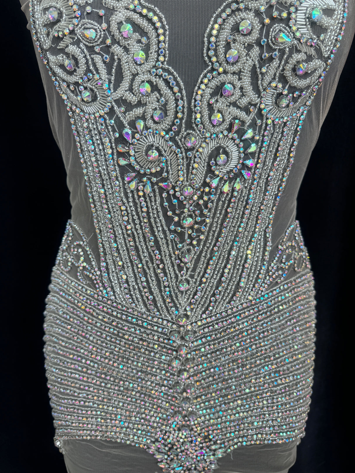 Silver Rhinestone Bodice Appliqué