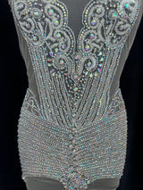 Silver Rhinestone Bodice Appliqué