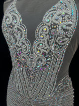 Silver Rhinestone Bodice Appliqué