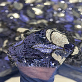 Stretch Sequins Floral Fabric Multicolor