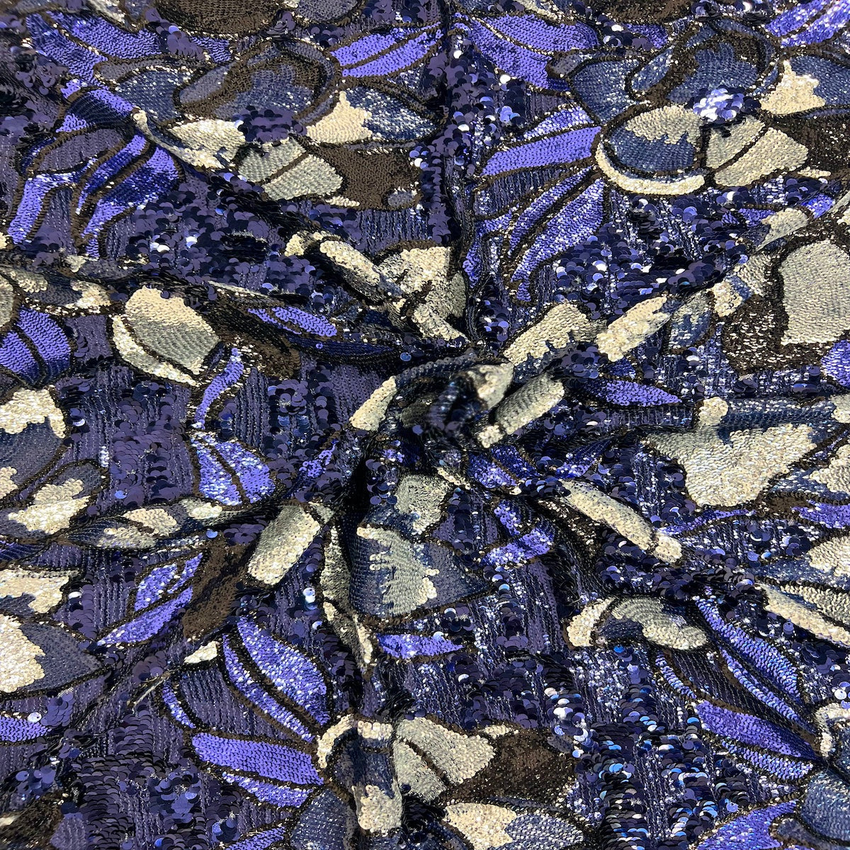 Stretch Sequins Floral Fabric Multicolor