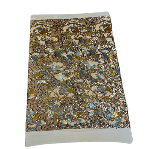 Stretch Sequins Floral Fabric Multicolor