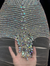 Silver Rhinestone Bodice Appliqué