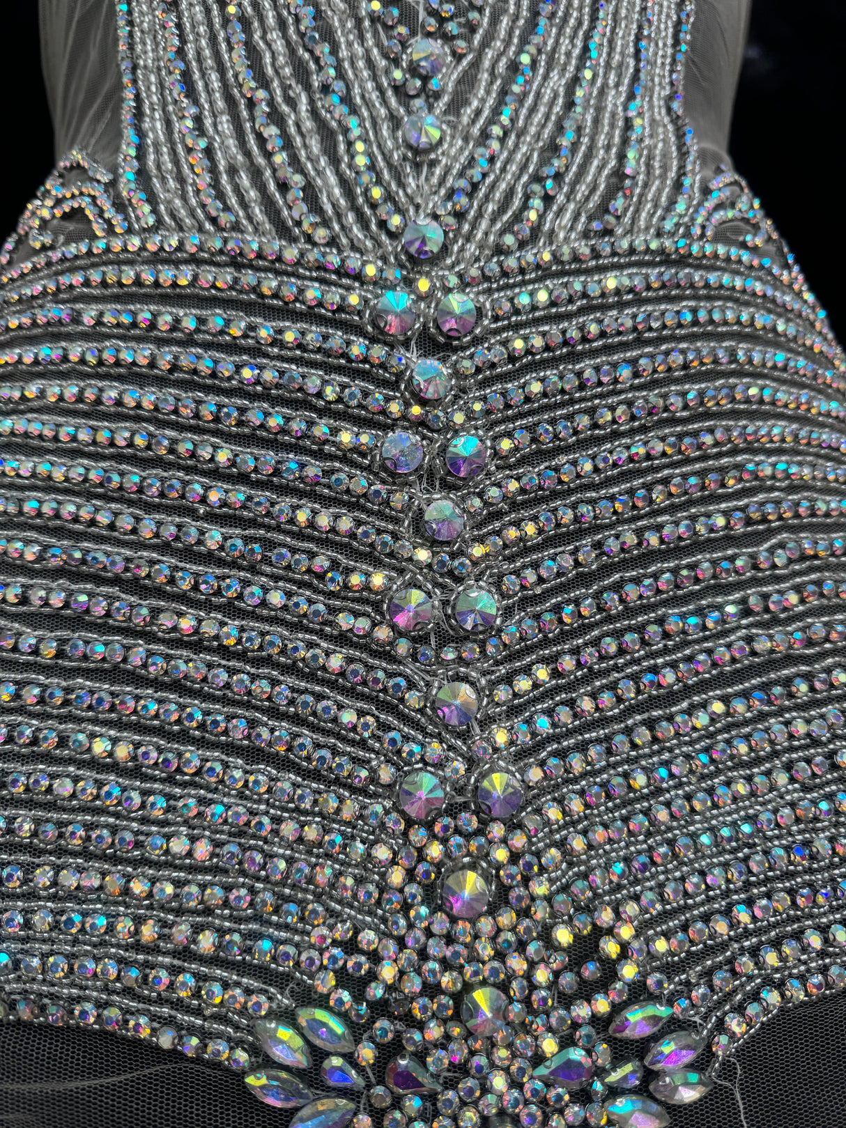 Silver Rhinestone Bodice Appliqué