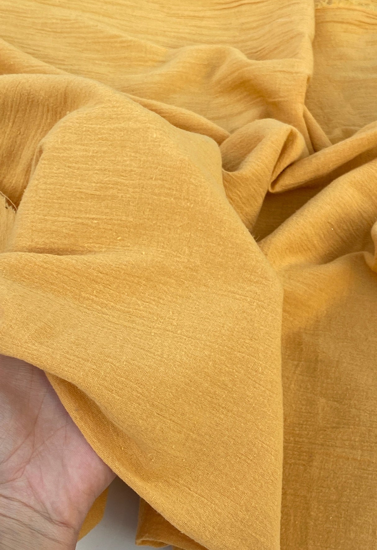 Gold Crinkle Cotton Gauze