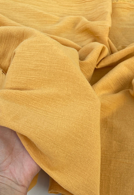 Gold Crinkle Cotton Gauze
