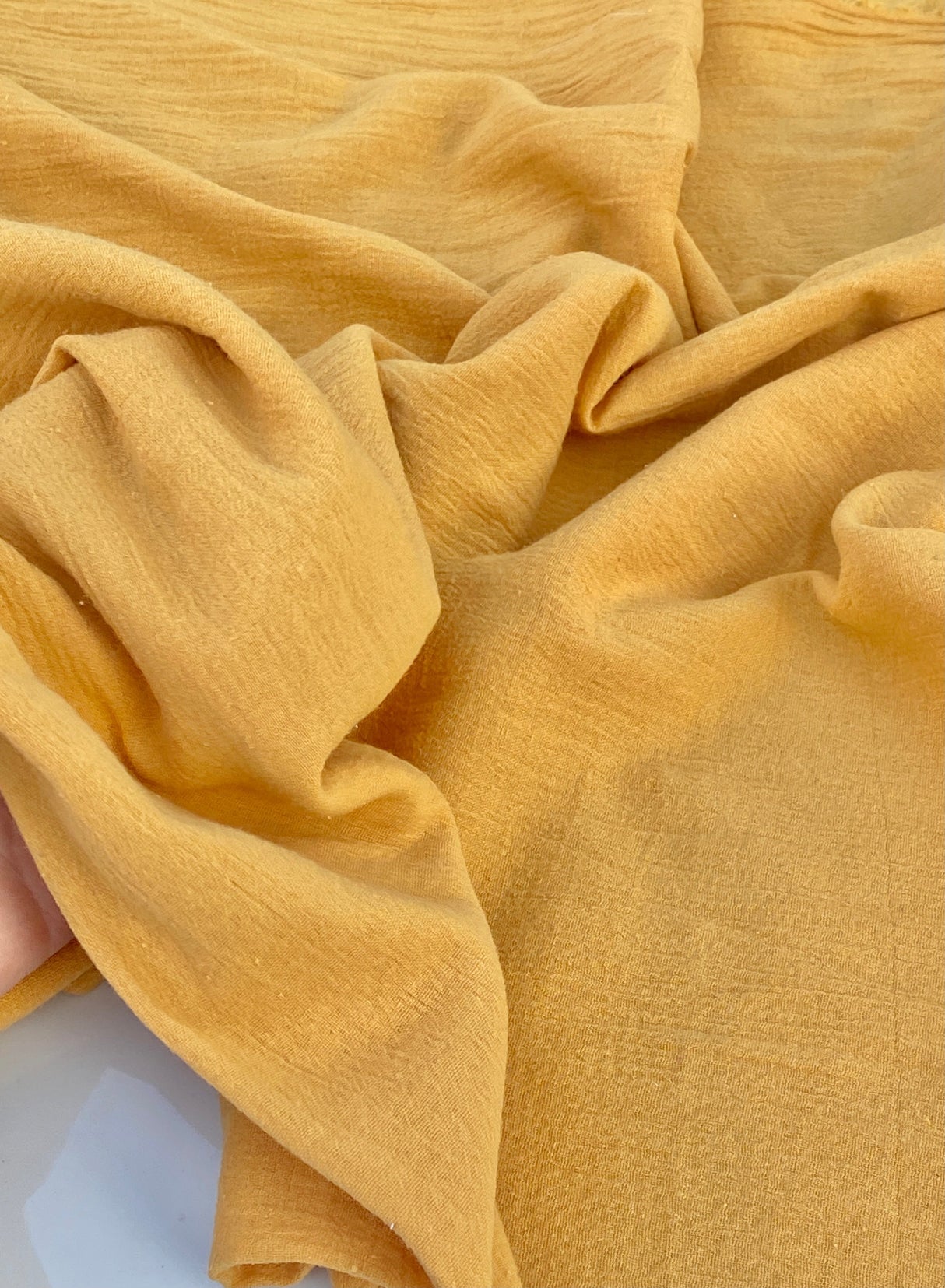 Gold Crinkle Cotton Gauze