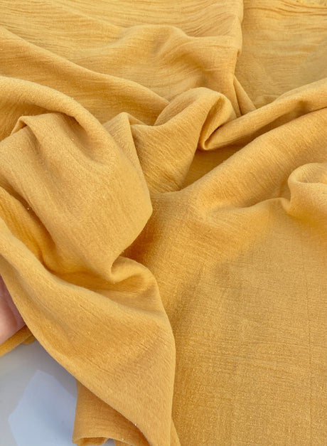 Gold Crinkle Cotton Gauze