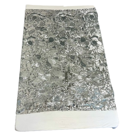 Stretch Sequins Floral Fabric Multicolor