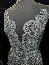 Silver Rhinestone Bodice Applique