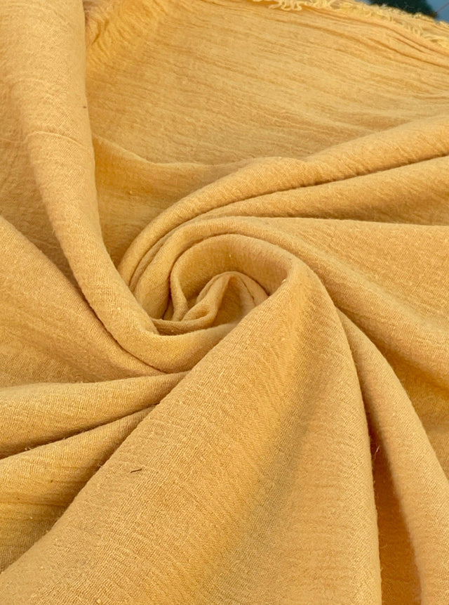 Gold Crinkle Cotton Gauze