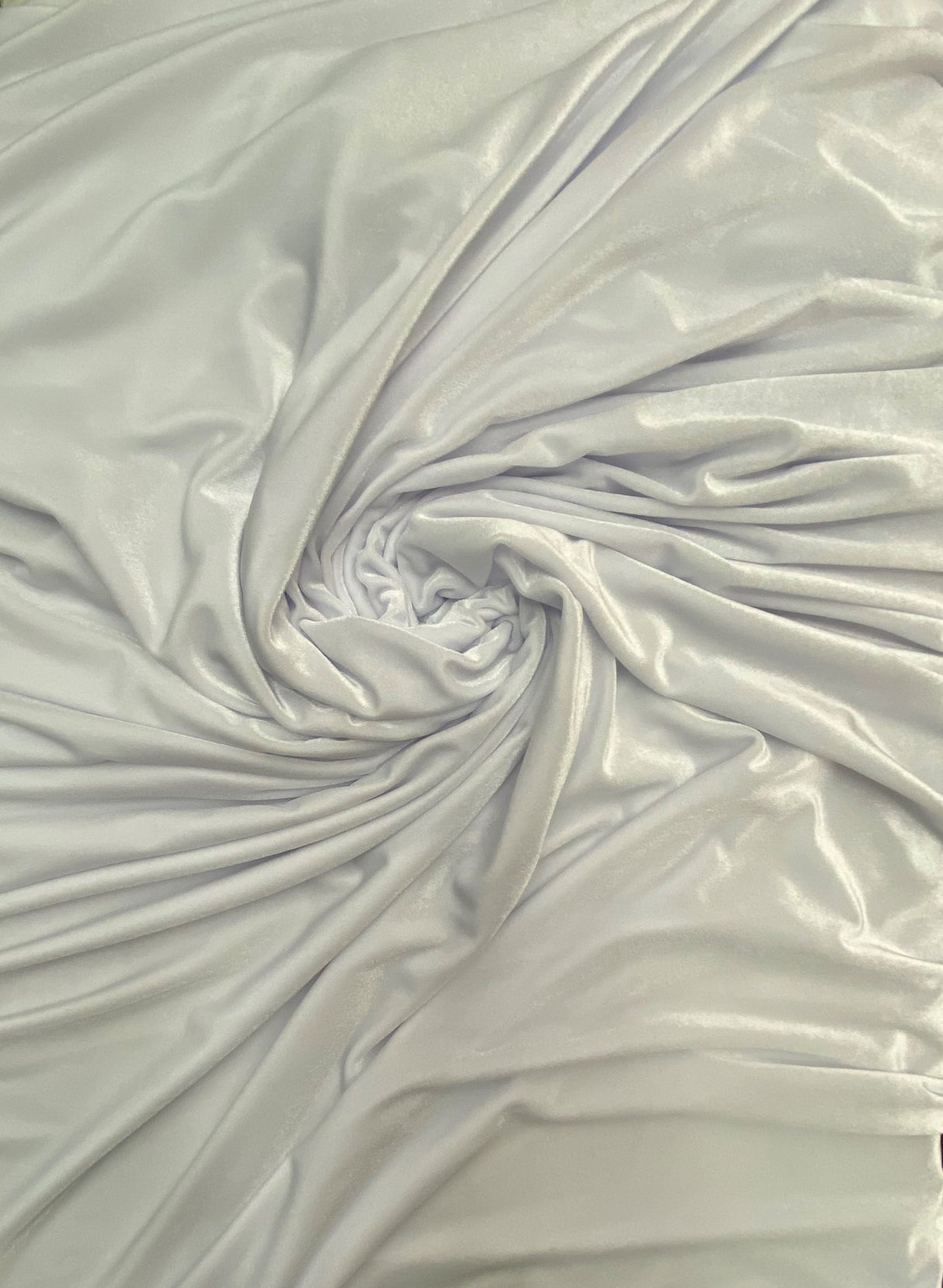 White Stretch Velvet Fabric - White, 58"-60" Width (1 Yard)