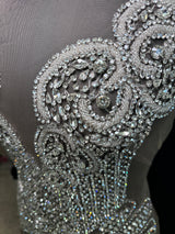 Silver Rhinestone Bodice Applique