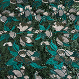 Stretch Sequins Floral Fabric Multicolor
