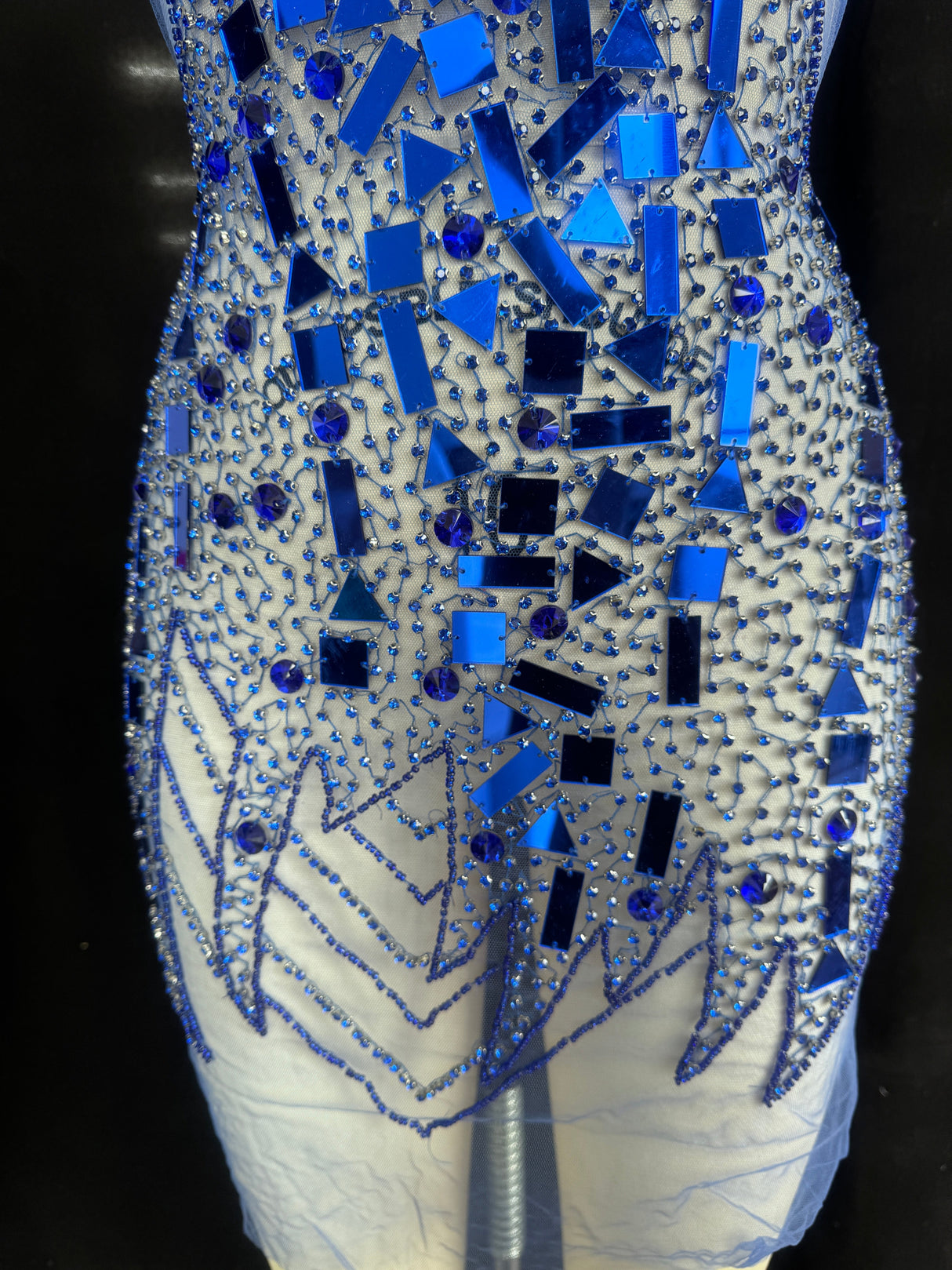 Royal Blue Rhinestone Bodice Appliqué