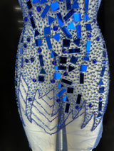 Royal Blue Rhinestone Bodice Appliqué