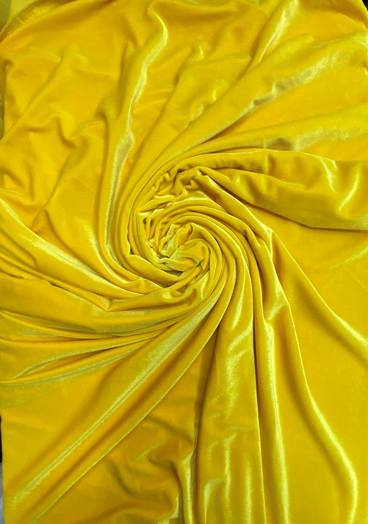 Yellow Stretch Velvet Fabric - Yellow, 58"-60" Wide