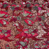 Stretch Sequins Floral Fabric Multicolor