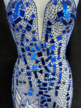 Royal Blue Rhinestone Bodice Appliqué